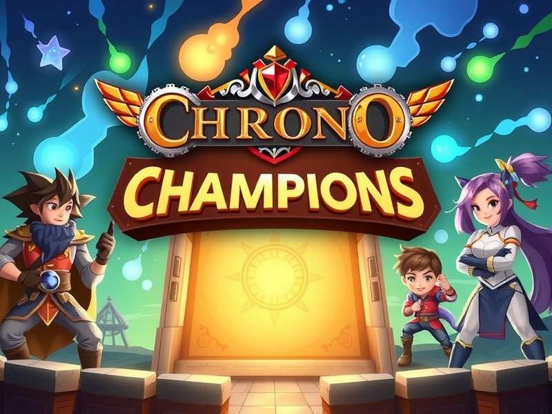 Chrono Champions game banner featuring time portals and heroes